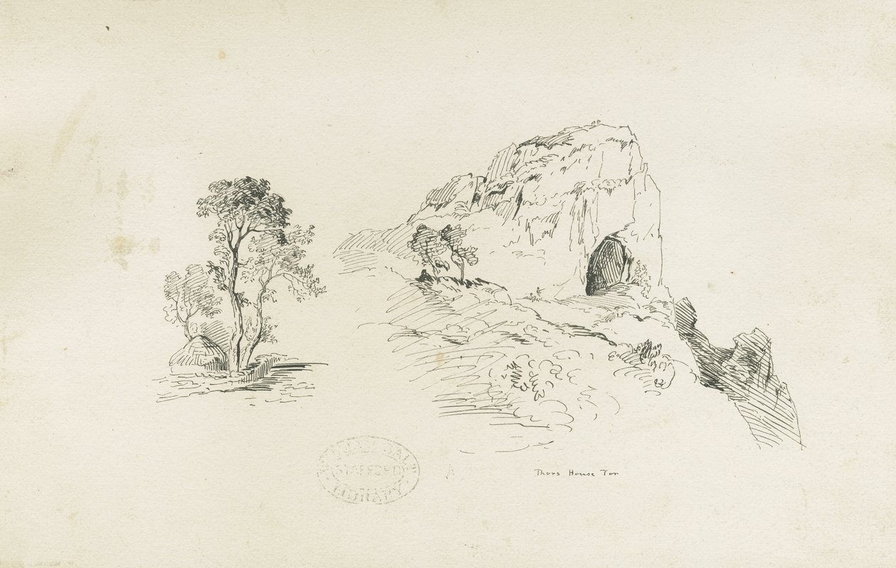 ダブデール-風景：ペンとインクの描画、nd [1817-1845]（描画） 作： トーマス・ペプロー・ウッド