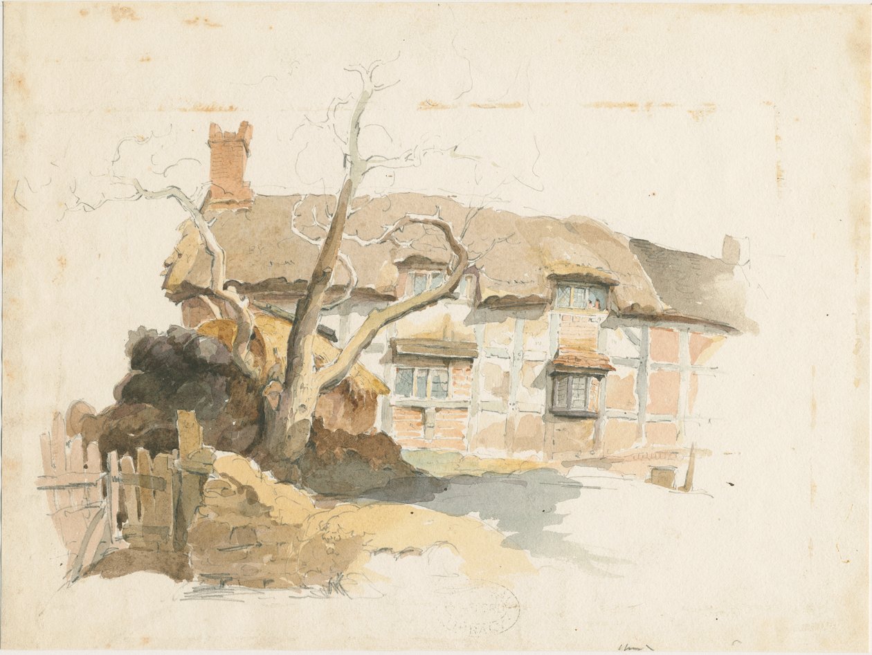Wolseley-コテージ：水彩画、ND [1817-1845] 作： トーマス・ペプロー・ウッド