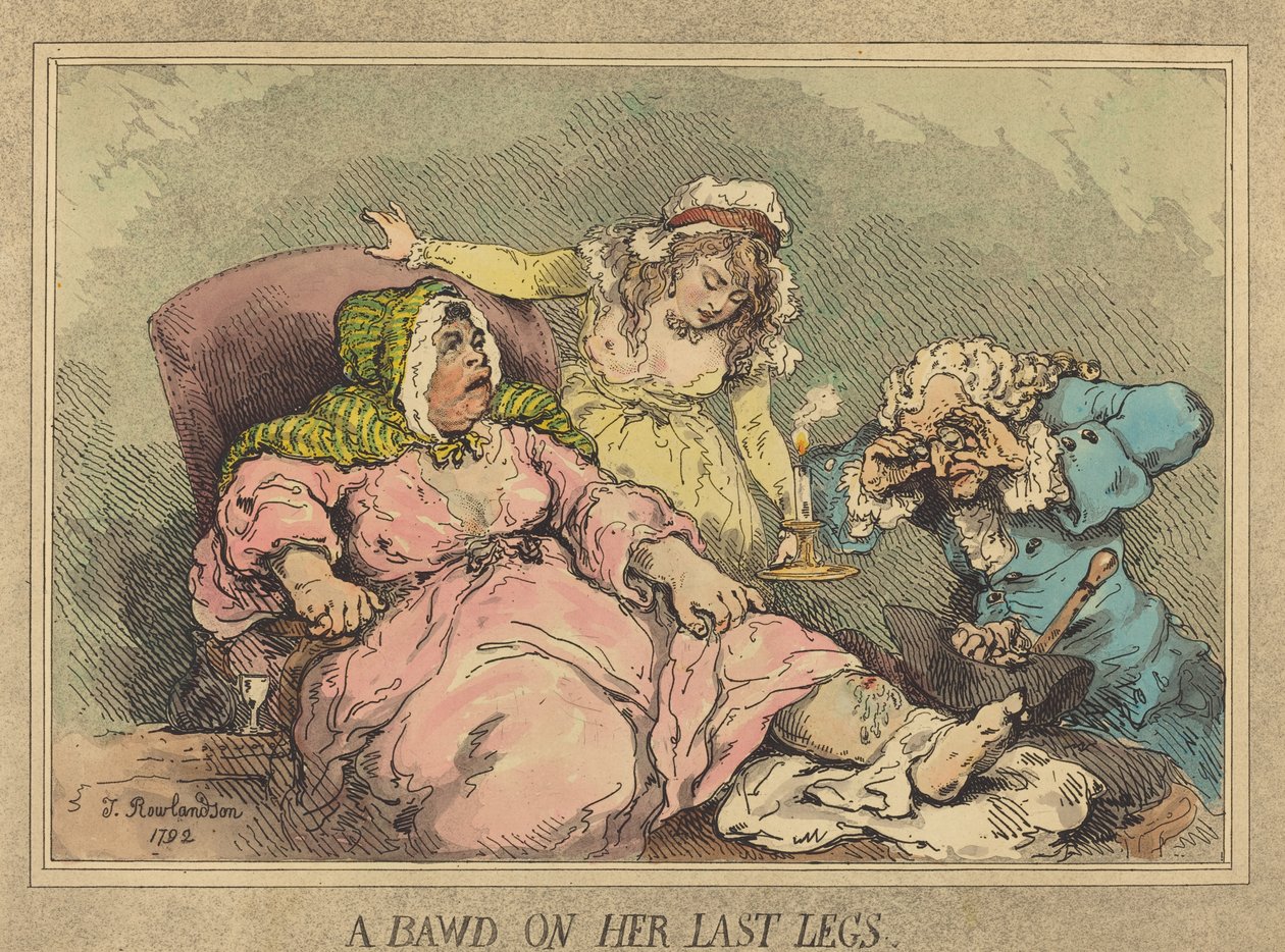 彼女の最後の足のバウド、1792年（手描きのエッチングとアクアチント） 作： トーマス・ローランドソン