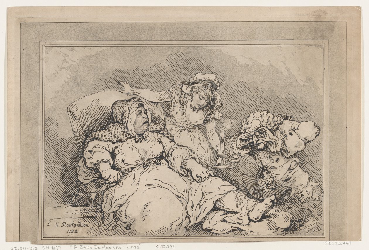 彼女の最後の足のバウド、1792., 1792. 作： トーマス・ローランドソン