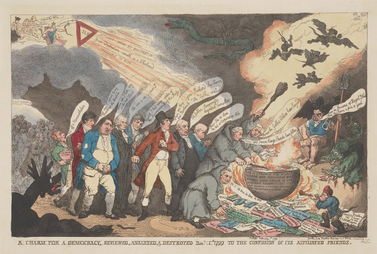 『民主主義の魔力』――書評・分析・批判　1799年1月11日、その支持者たちを困惑させて 作： トーマス・ローランドソン