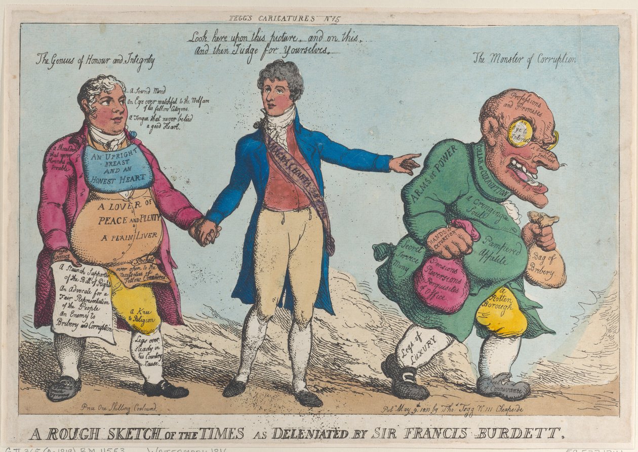 サー・フランシス・バーデットによるデレニーテッド時代のラフスケッチ、1810., 1810. 作： トーマス・ローランドソン