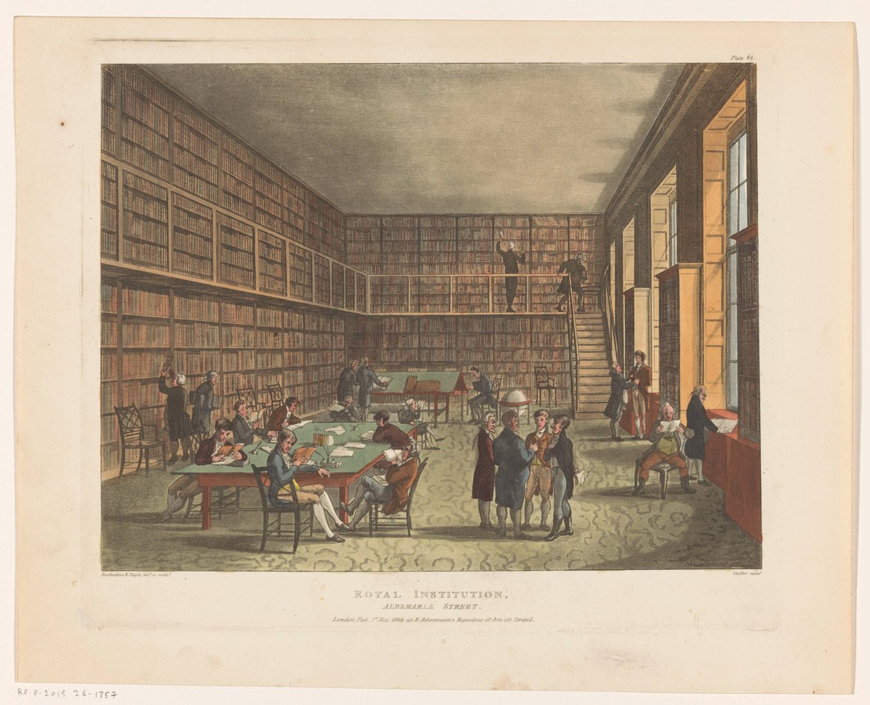 ロンドンの王立研究所の図書館 ロイヤル インスティテューション、アルベマール ストリート (オブジェクトのタイトル) 作： トーマス・ローランドソン