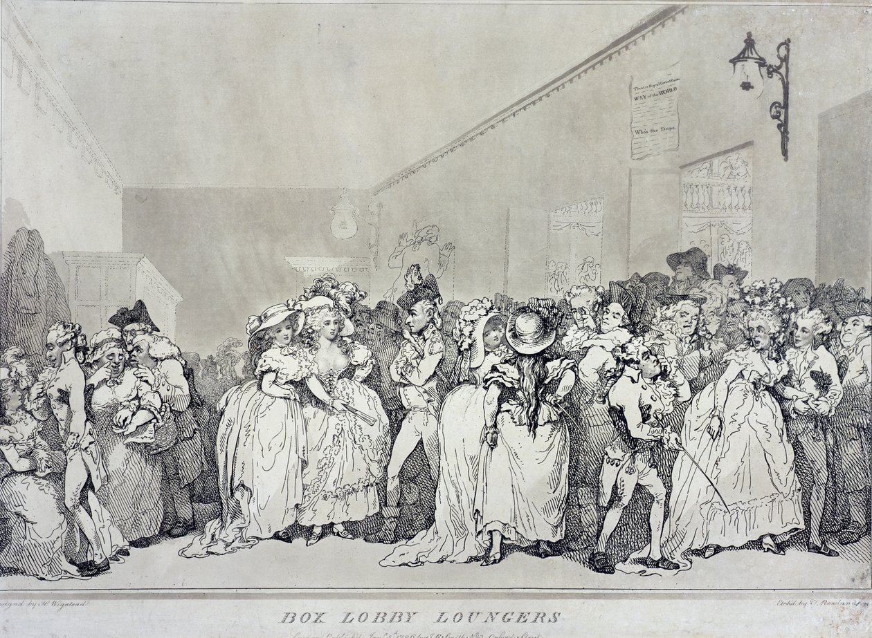 パブ、ヘンリーウィグステッド（c.1745-93）のデザインからRowlandsonがエッチングしたボックスロビーラウンジ。ジョンラファエルスミス作、1786年（セピアエッチング） 作： トーマス・ローランドソン