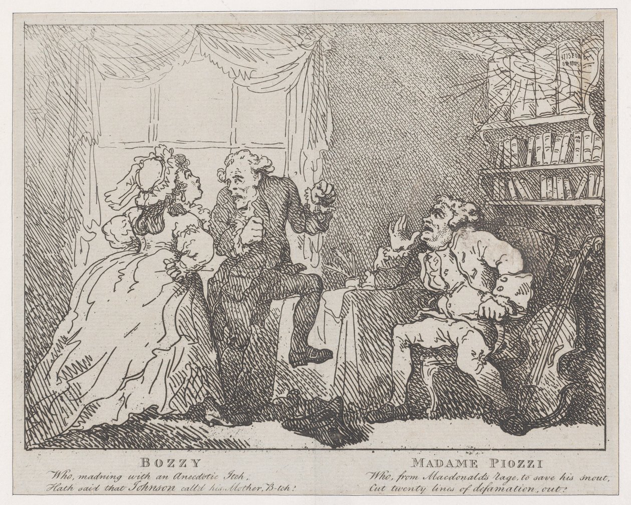Bozzy and Madame Piozzi Frontispiece, Bozzy and Piozzi by Peter Pindar, 1780-86., 1780-86. 作： トーマス・ローランドソン