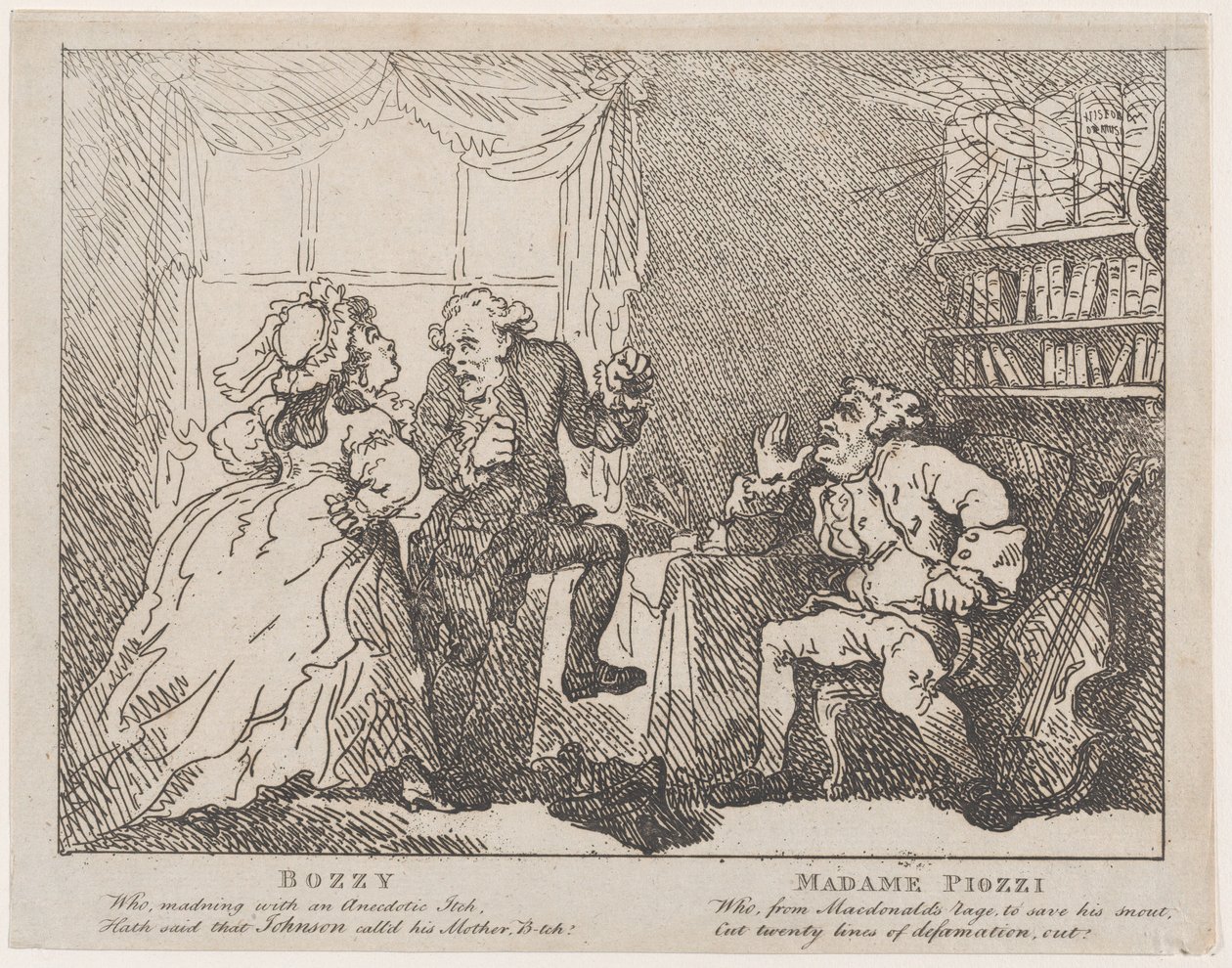 Bozzy and Madame Piozzi Frontispiece, Bozzy and Piozzi by Peter Pindar, 1780-86., 1780-86. 作： トーマス・ローランドソン