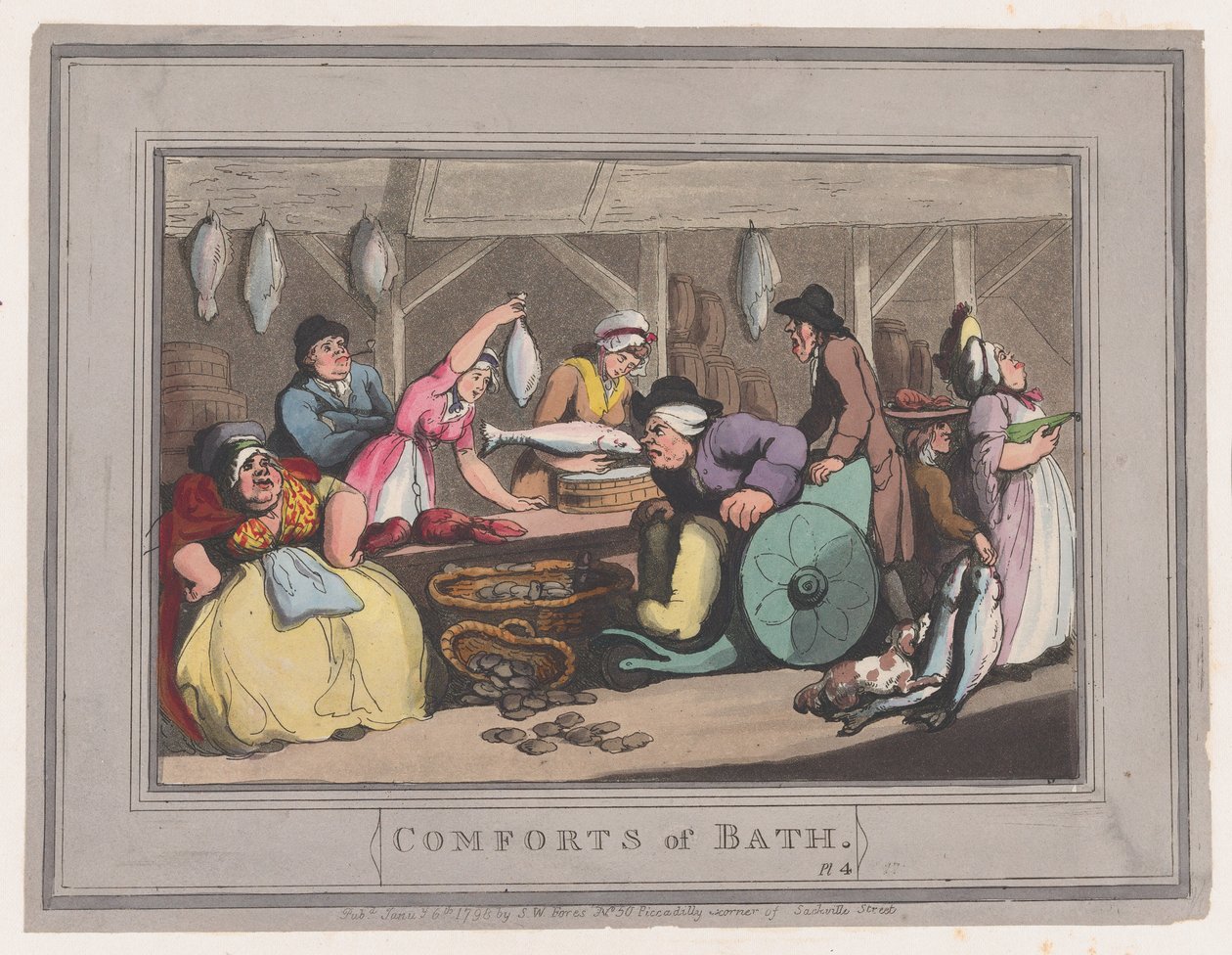 Comforts of Bath、プレート 4、1798 年 1 月 6 日、1798 年 1 月 6 日。 作： トーマス・ローランドソン