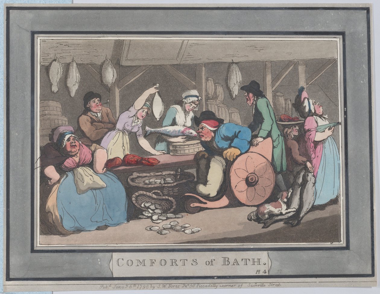 Comforts of Bath、プレート 4、1798 年 1 月 6 日、1798 年 1 月 6 日。 作： トーマス・ローランドソン