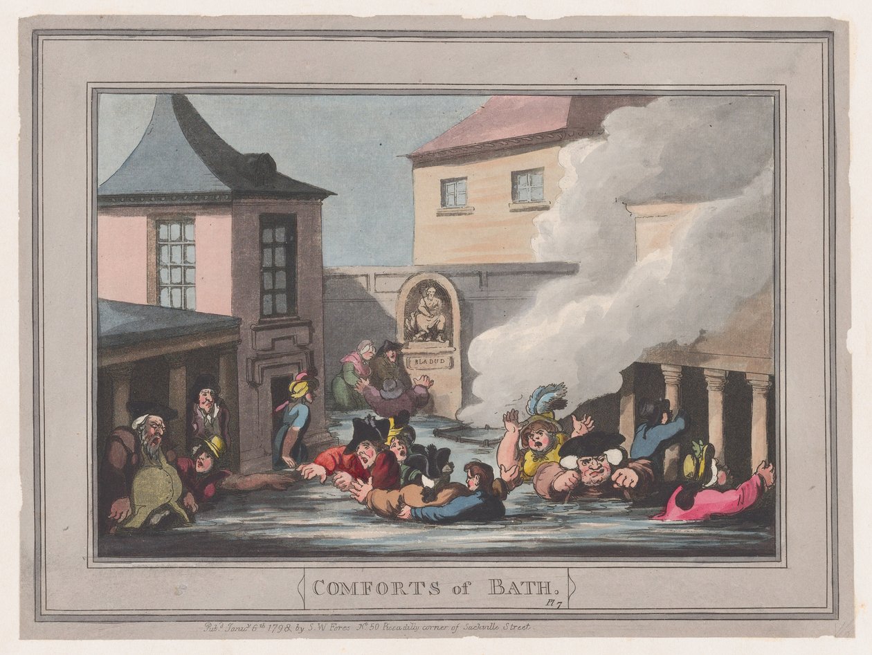 Comforts of Bath、プレート 7、1798 年 1 月 6 日、1798 年 1 月 6 日。 作： トーマス・ローランドソン