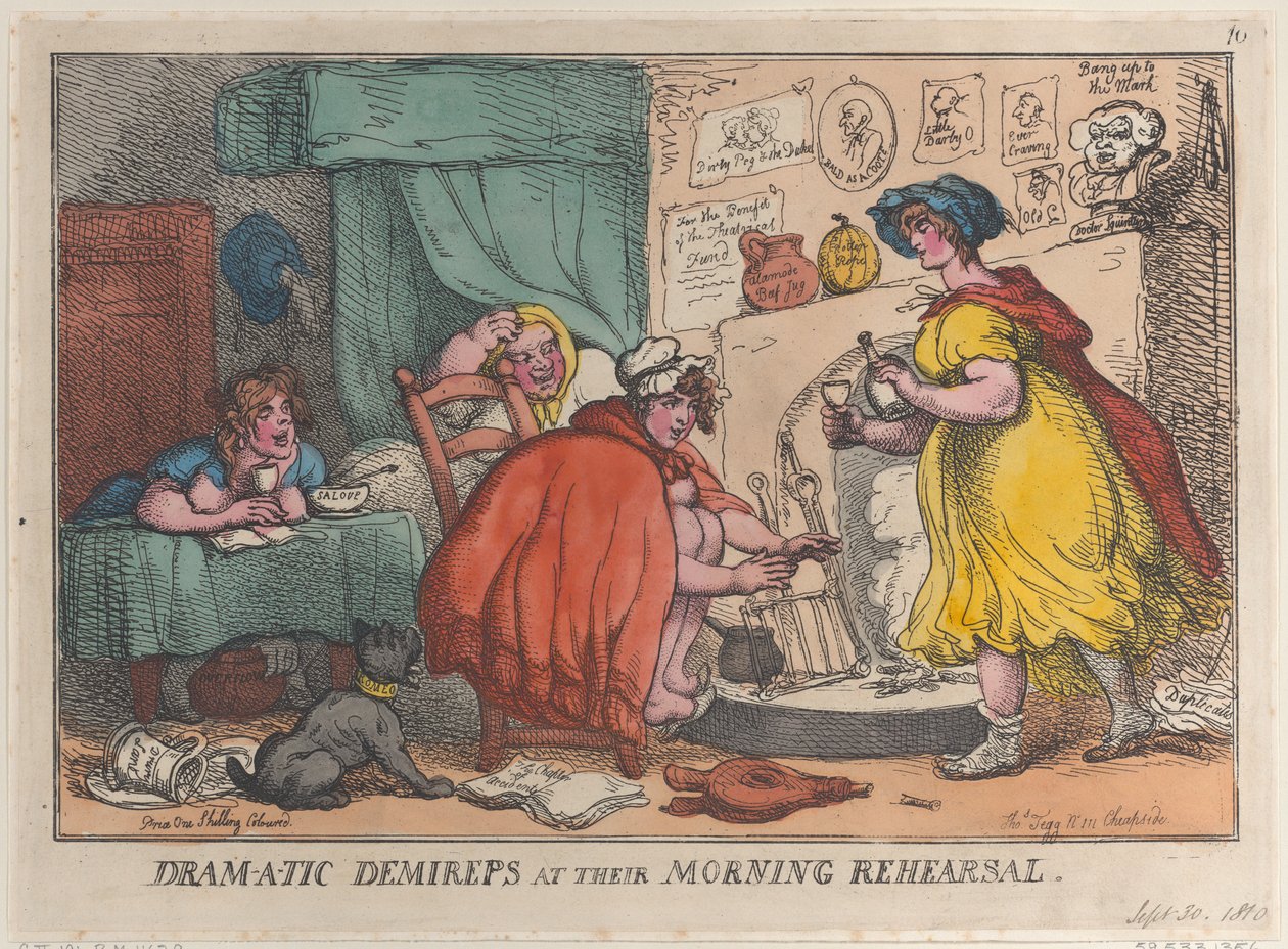 1810 年 9 月 30 日のモーニング リハーサルでのドラマチックなデミレプス。, September 30, 1810. 作： トーマス・ローランドソン