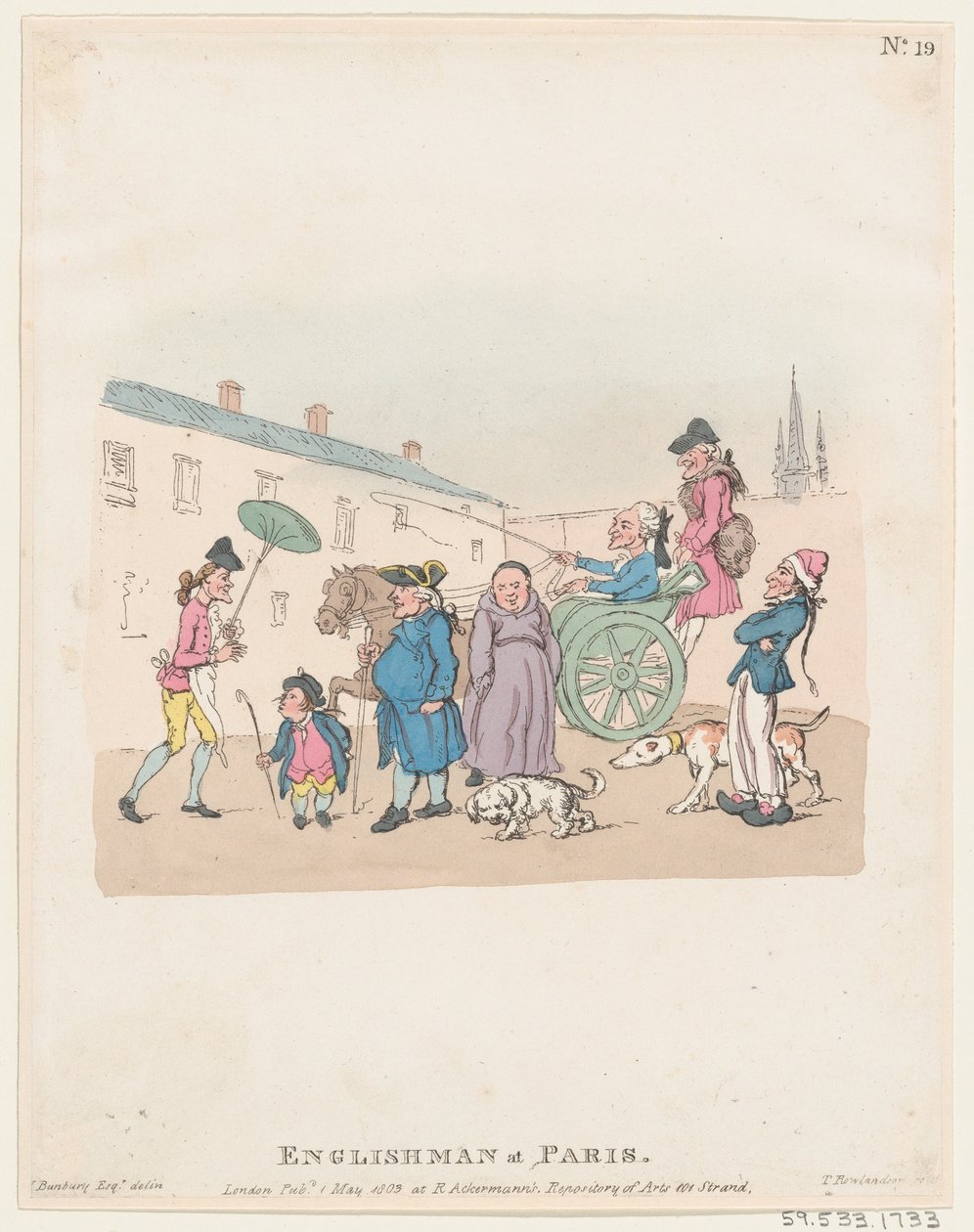 パリのイギリス人、1803 年 5 月 1 日。、1803 年 5 月 1 日。 作： トーマス・ローランドソン