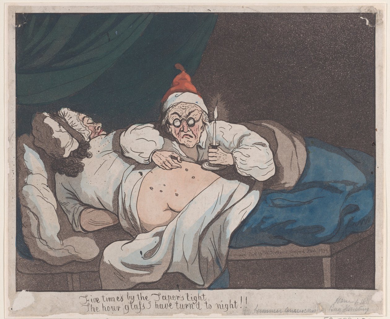 テーパーの光で 5 回 砂時計を夜に変えた!!, 1793., 1793. 作： トーマス・ローランドソン