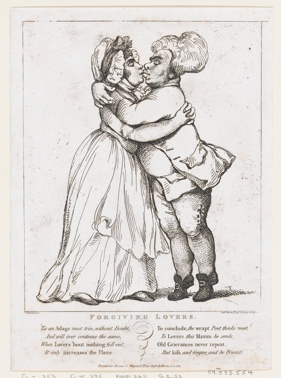 許す恋人、1798 年 3 月 15 日、1798 年 3 月 15 日。 作： トーマス・ローランドソン