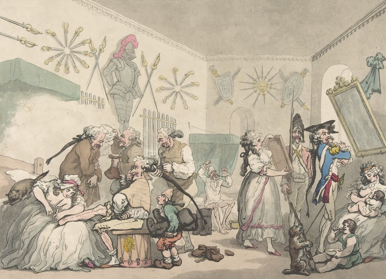 フランス兵舎、1791 年 8 月 12 日、1791 年 8 月 12 日 作： トーマス・ローランドソン