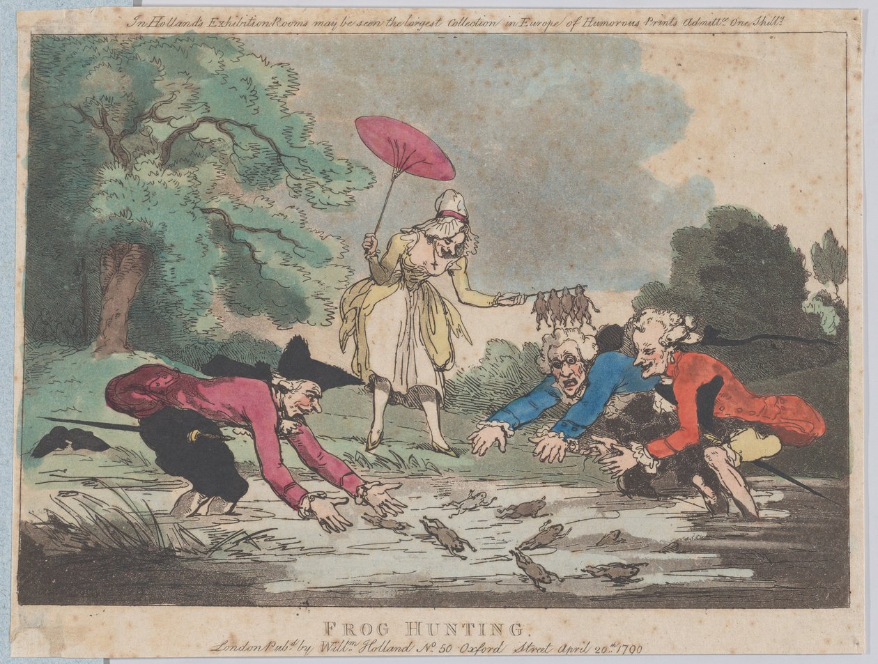 カエル狩り、1790 年 4 月 20 日、1790 年 4 月 20 日。 作： トーマス・ローランドソン