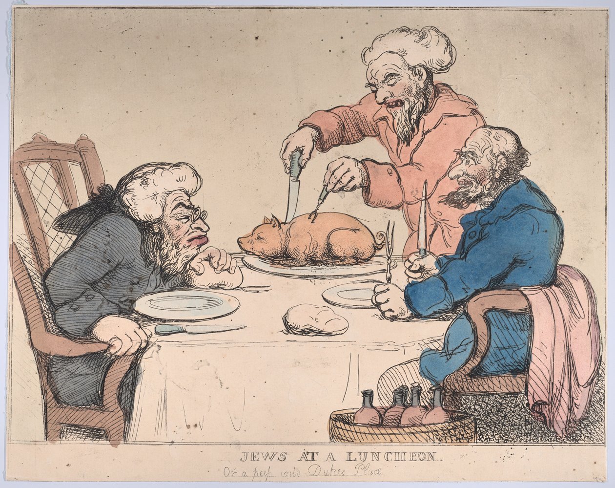 昼食会でのユダヤ人, 1794., 1794. 作： トーマス・ローランドソン