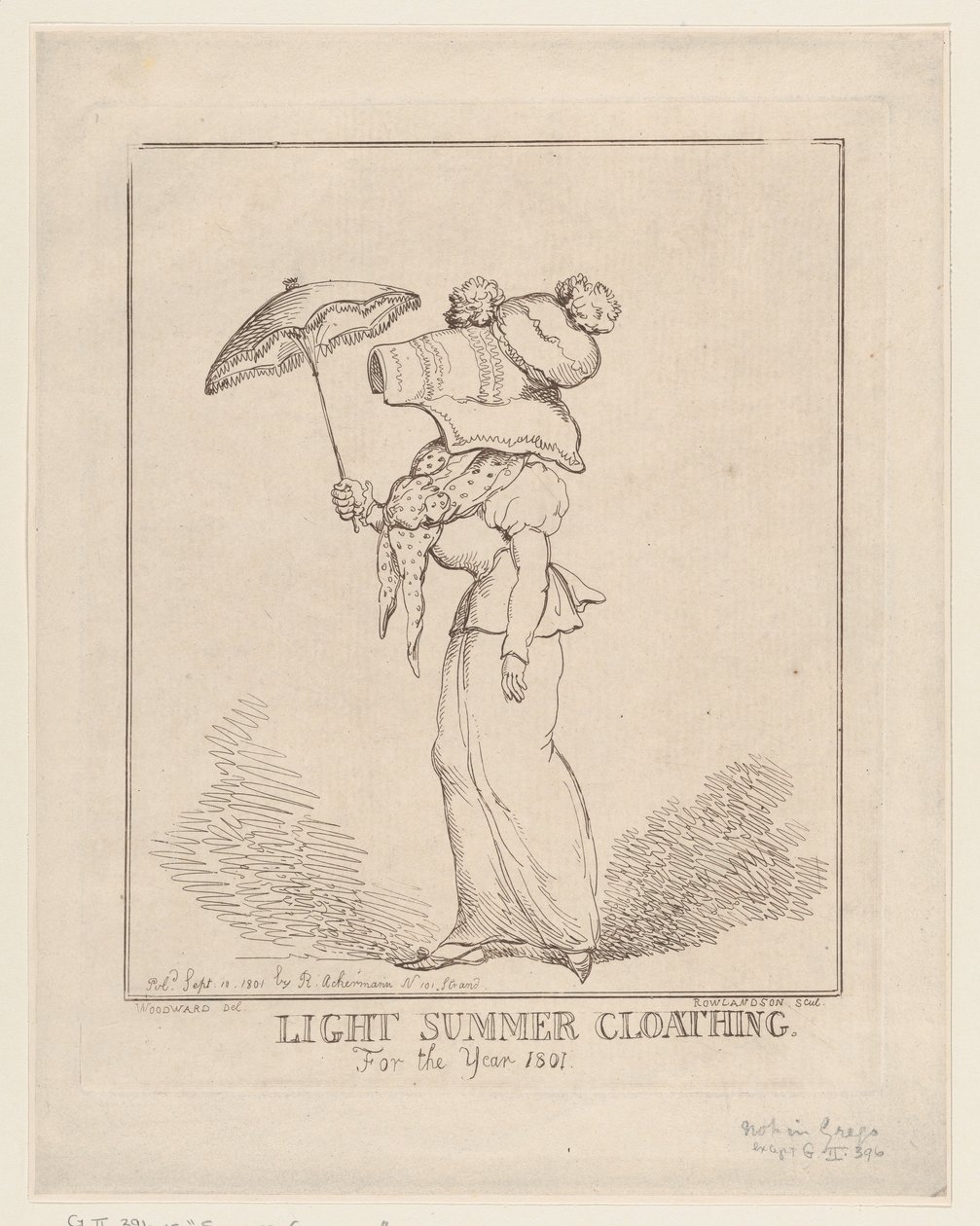 Light Summer Clothing [sic]、1801 年 9 月 10 日、1801 年 9 月 10 日。 作： トーマス・ローランドソン