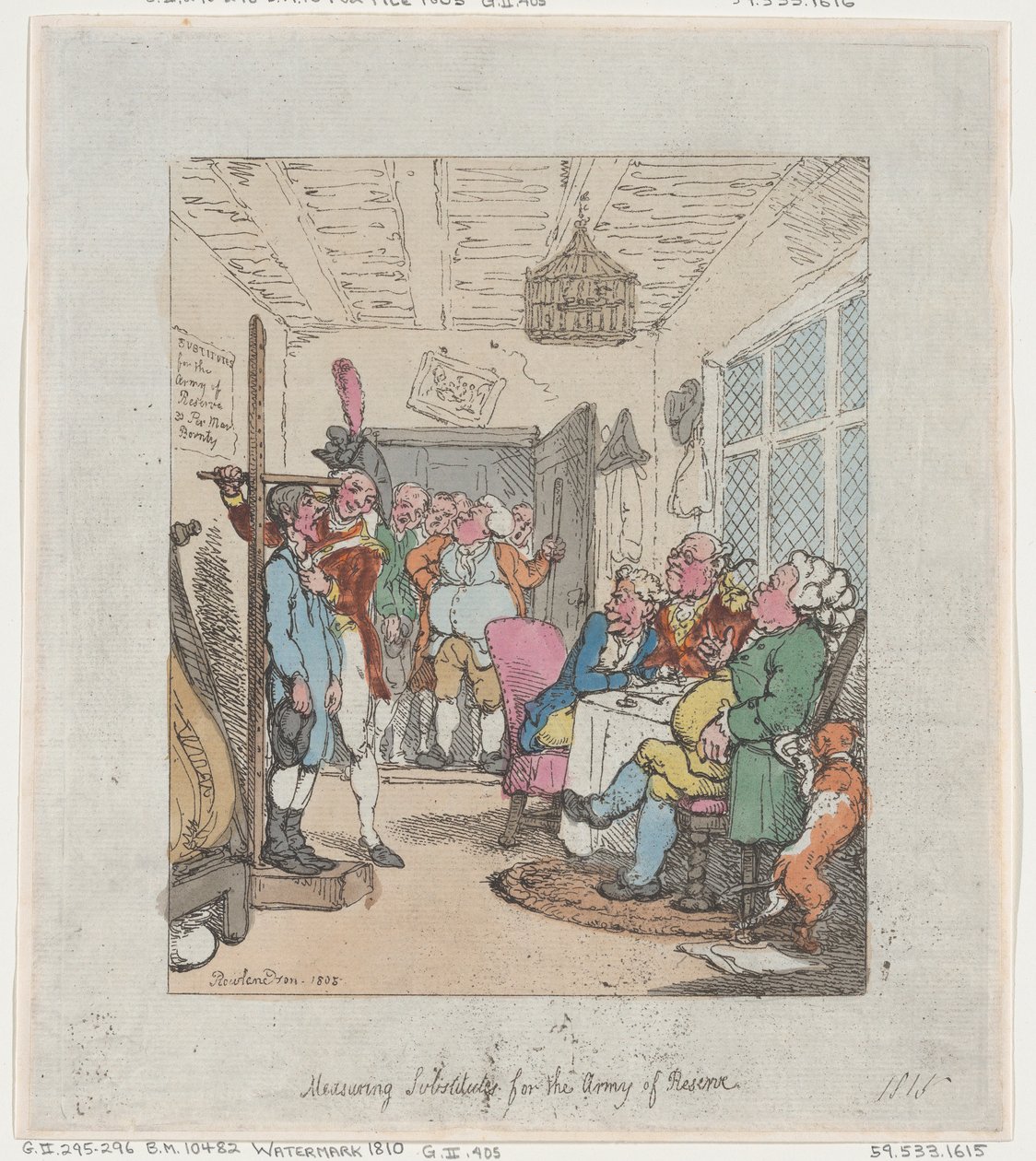 予備軍の代替品の測定, 1805., 1805. 作： トーマス・ローランドソン
