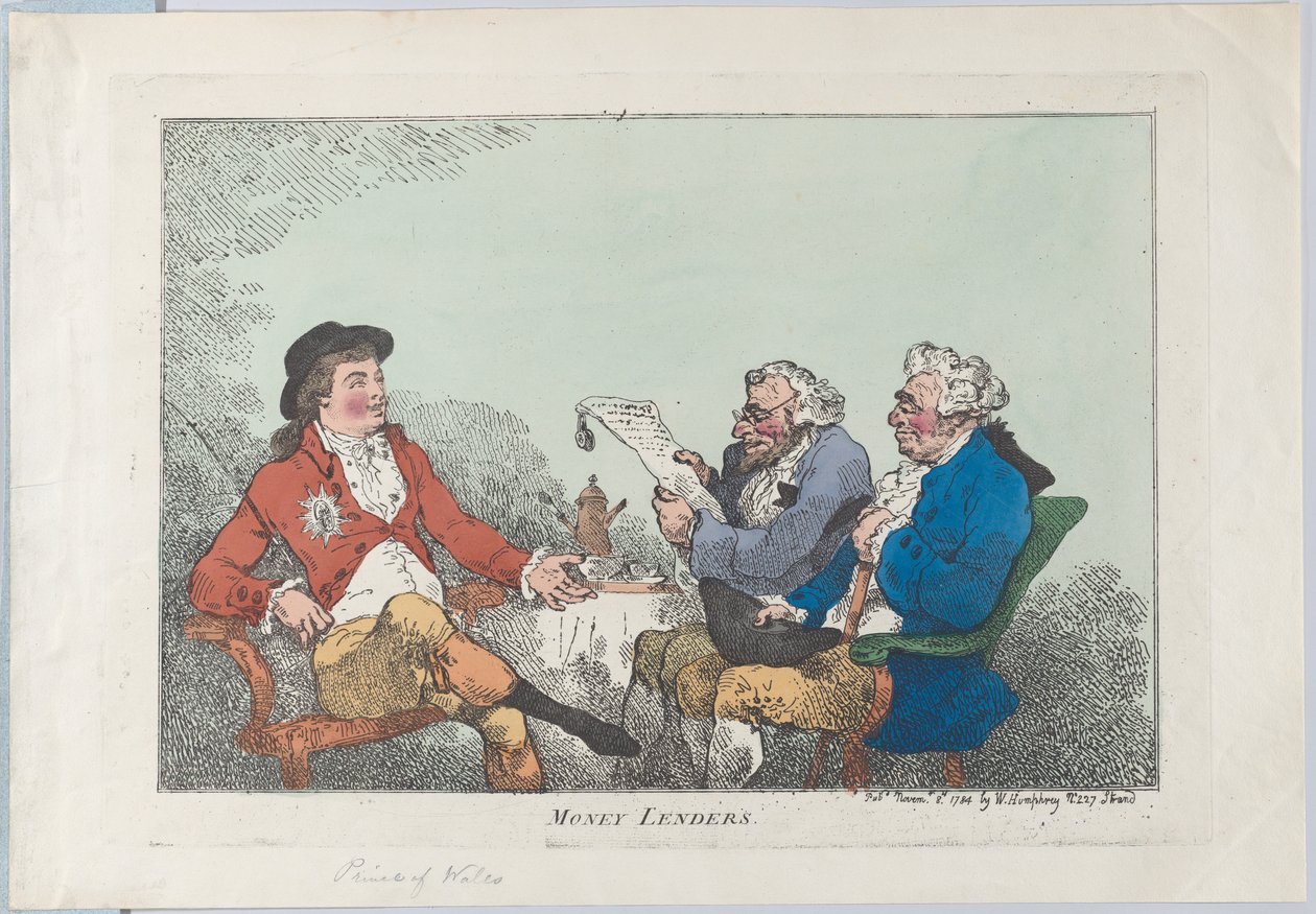 Money Lenders、1784 年 11 月 8 日、1784 年 11 月 8 日。 作： トーマス・ローランドソン