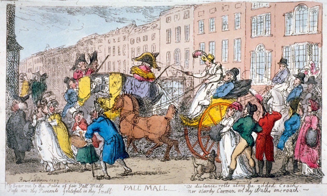 「ポール・モール」、1807年 作： トーマス・ローランドソン