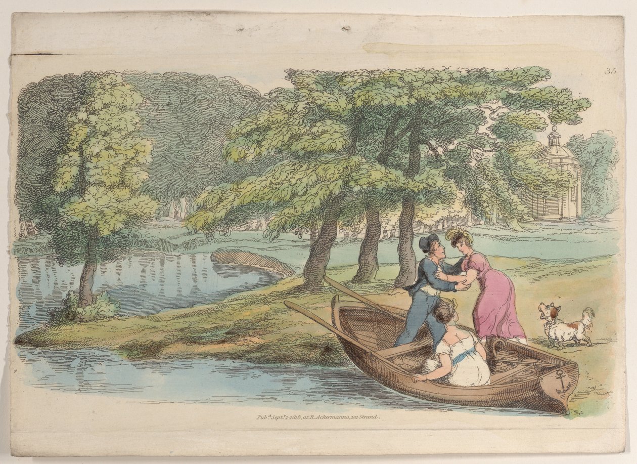 プレート 35、『World in Miniature』、1816 年、1816 年より。 作： トーマス・ローランドソン