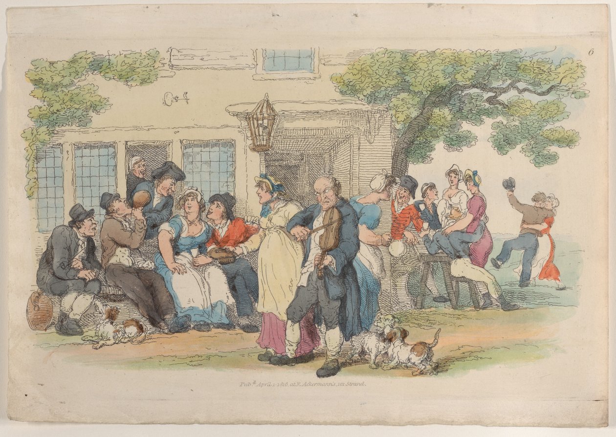 プレート 6: The Ale-House Door、World in Miniature、1816 年より。, 1816. 作： トーマス・ローランドソン