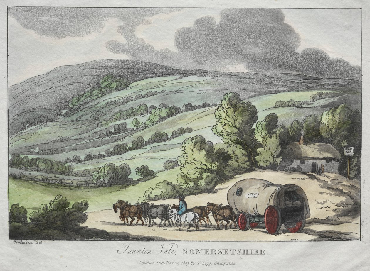 Rowlandsons Sketches from Nature：Taunton Vale、Somersetshire、1809。 作： トーマス・ローランドソン