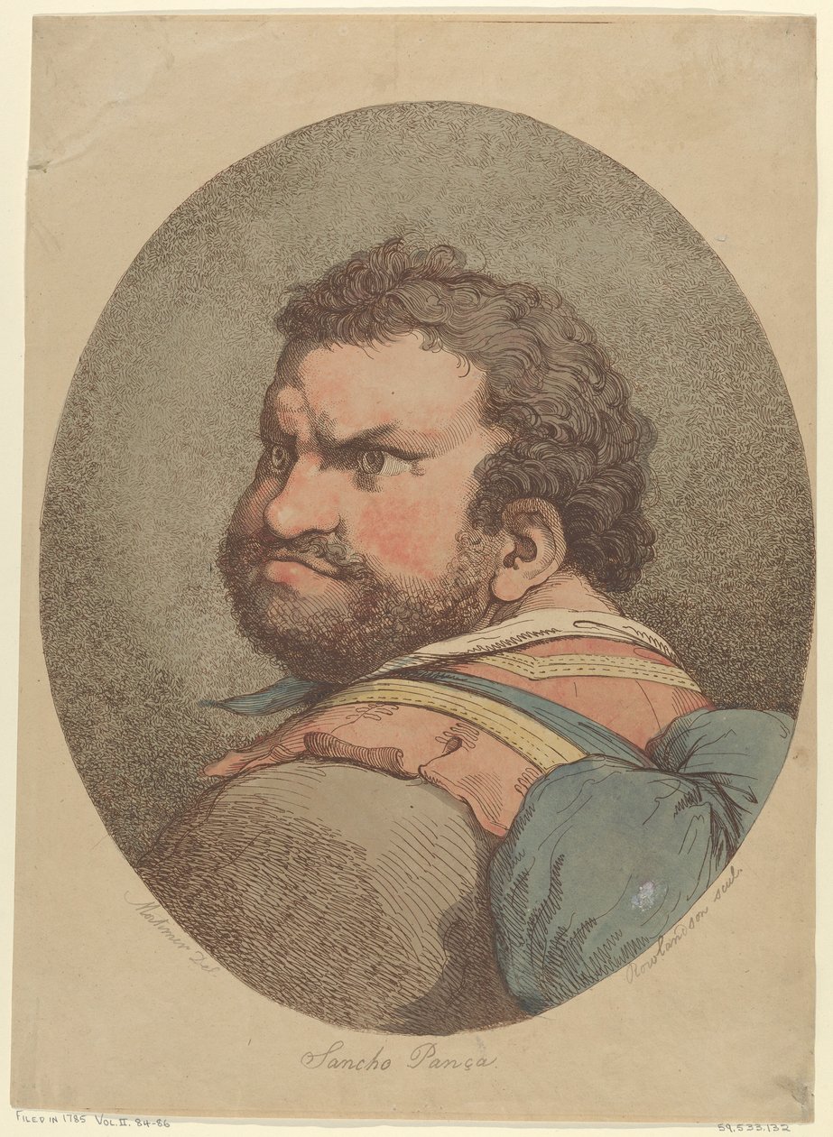 ドン・キホーテのサンチョ・パンサ。 1776年頃。 1776年。