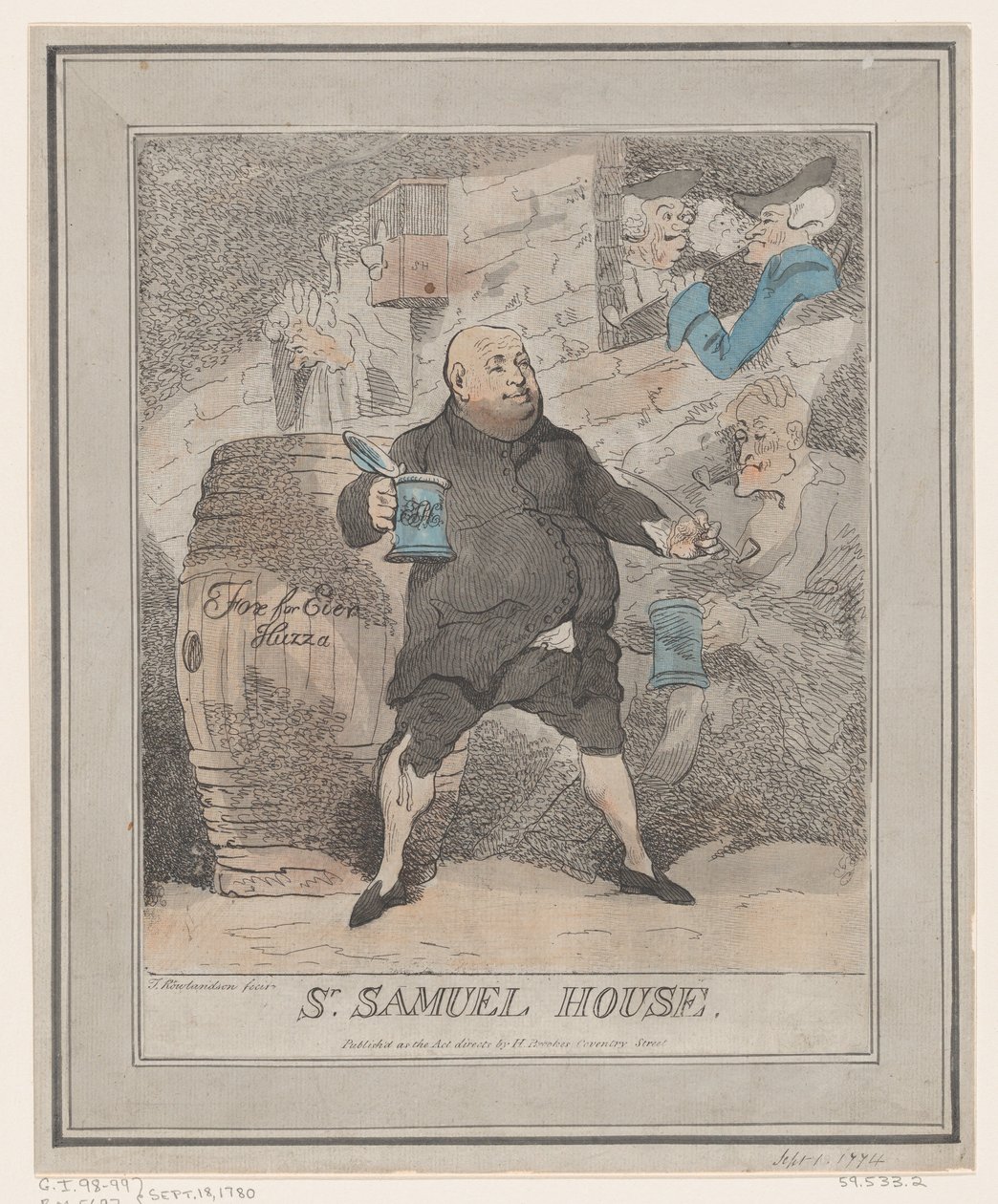Sr. Samuel House、[1780] 再発行 1786-91.、[1780] 再発行 1786-91。 作： トーマス・ローランドソン