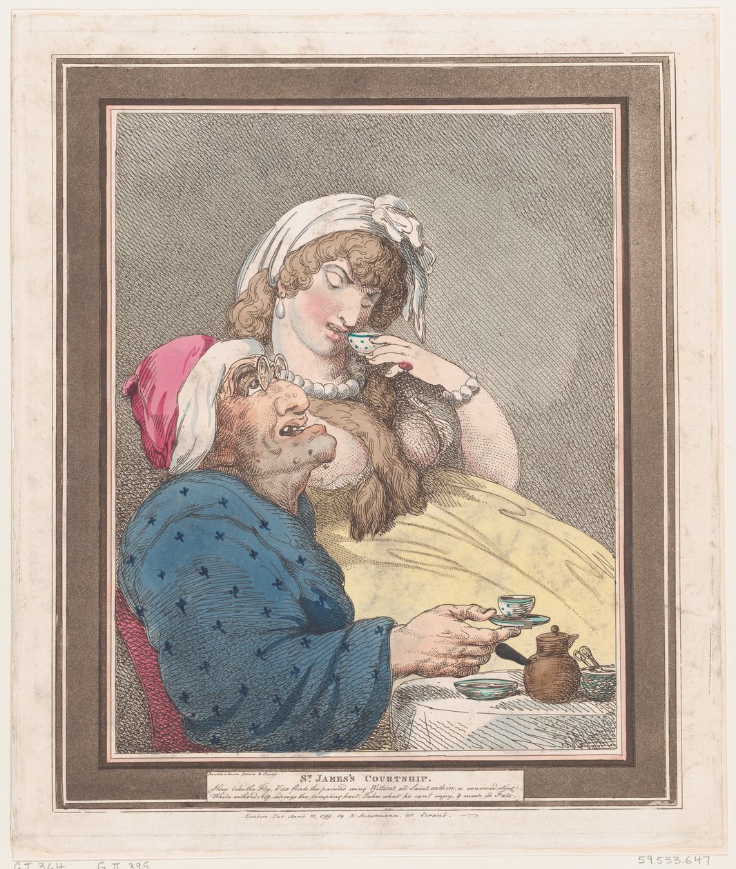 セント ジェームズの求愛、1799 年 4 月 10 日、1799 年 4 月 10 日。 作： トーマス・ローランドソン