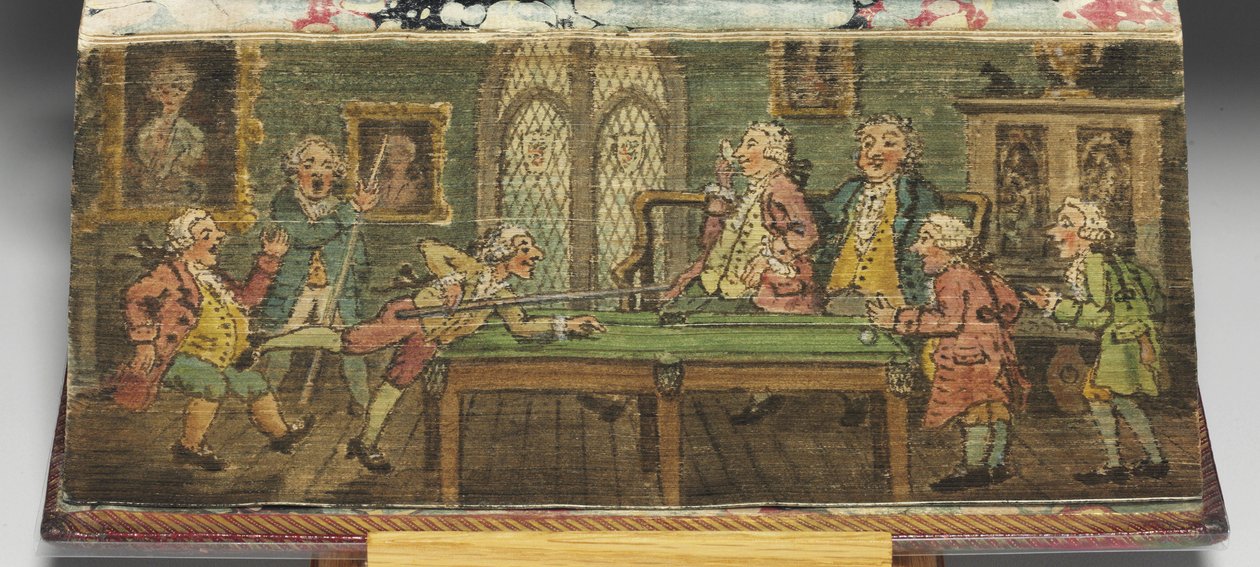 「共通の祈りの書」、「ビリヤードゲーム」の最先端の絵画の詳細、1772年 作： トーマス・ローランドソン