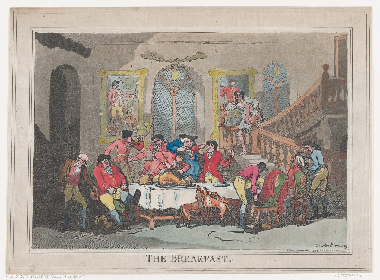 The Breakfast』1789年2月1日号、1789年2月1日号。 作： トーマス・ローランドソン