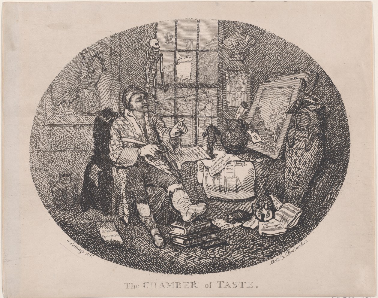 味の部屋、ca。 1785年頃。 1785年。 作： トーマス・ローランドソン
