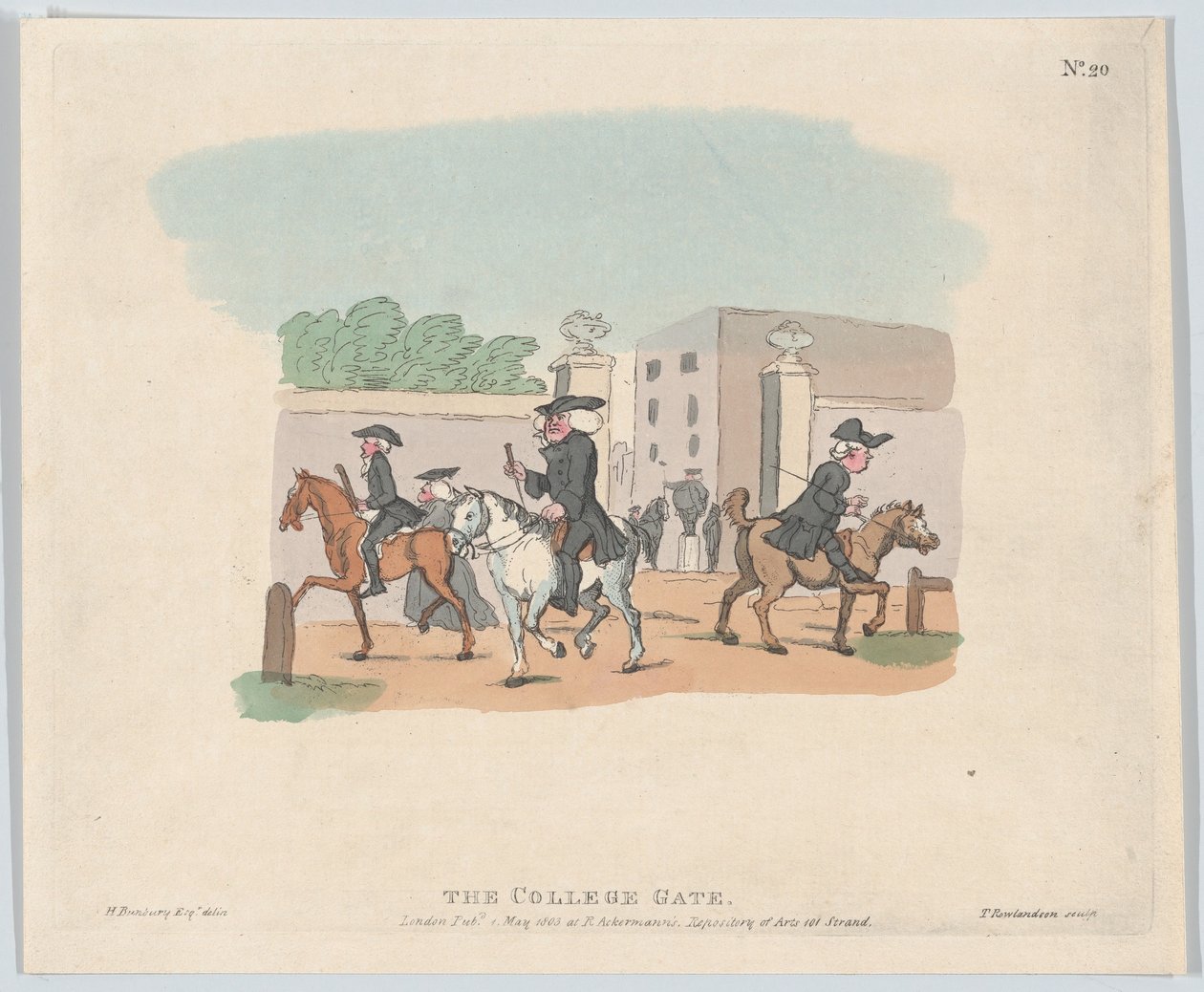 カレッジ ゲート、1803 年 5 月 1 日、1803 年 5 月 1 日。 作： トーマス・ローランドソン