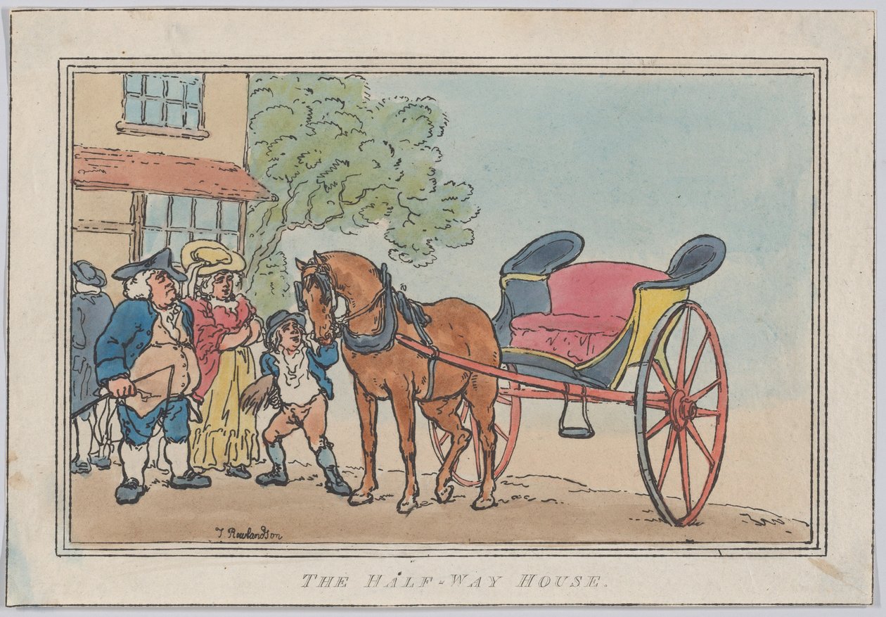 The Half-Way House は、1787 年に再発行され、1787 年に再発行されました。 作： トーマス・ローランドソン