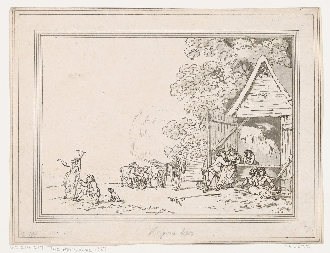 ヘイメーカーズ、1787年、1787年。 作： トーマス・ローランドソン