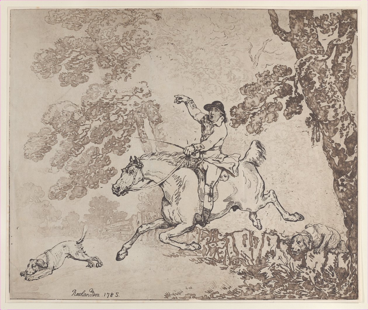 ハンツマン、1785年、1785年。 作： トーマス・ローランドソン