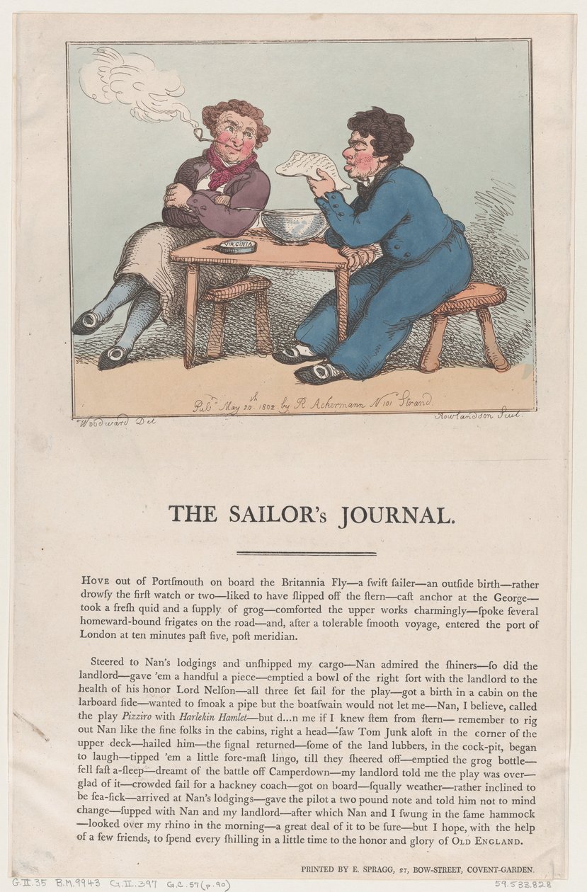 セーラーズ ジャーナル、1802 年 5 月 20 日、1802 年 5 月 20 日。 作： トーマス・ローランドソン