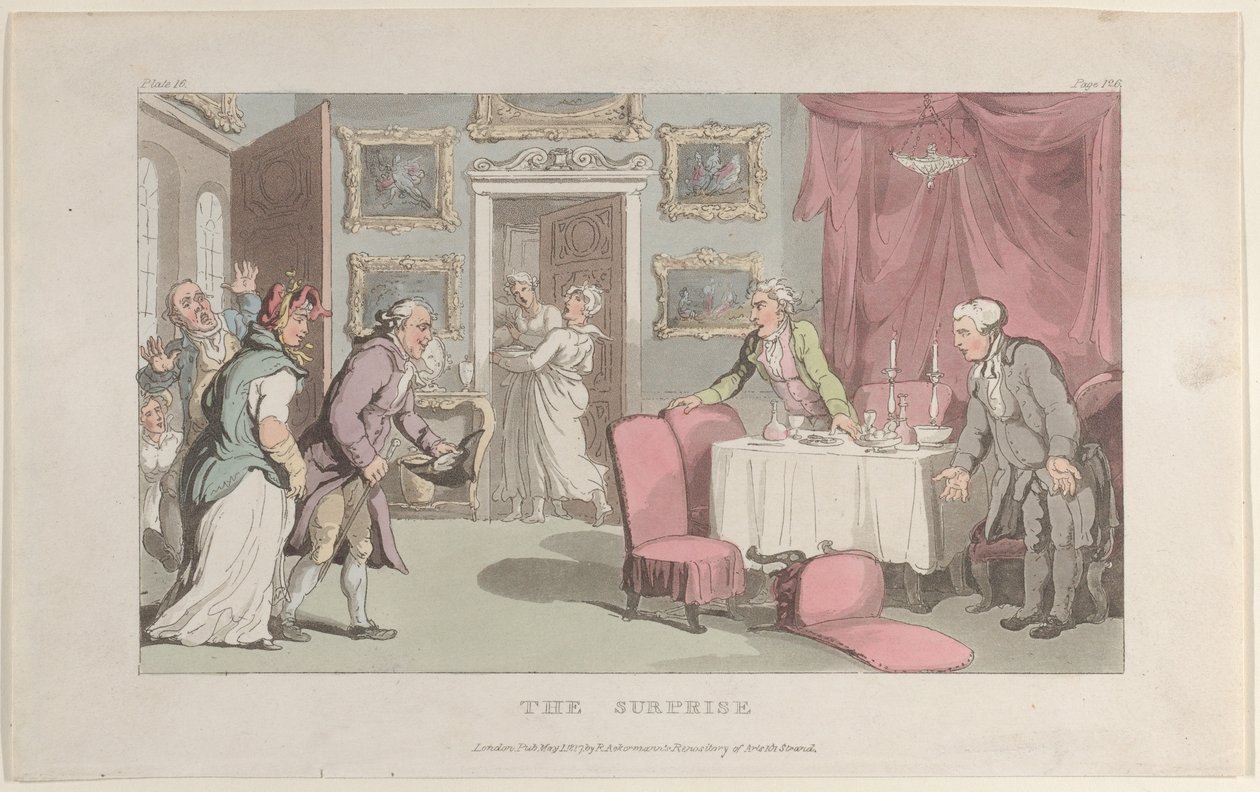 1817 年 5 月 1 日、ウェイクフィールドの牧師からのサプライズ。 作： トーマス・ローランドソン