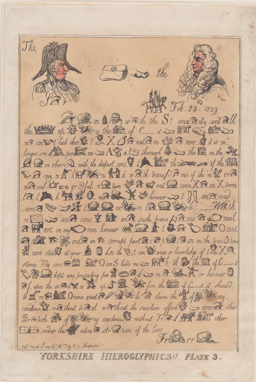 ヨークシャーのヒエログリフ、プレート3、1809年3月13日、1809年3月13日。 作： トーマス・ローランドソン