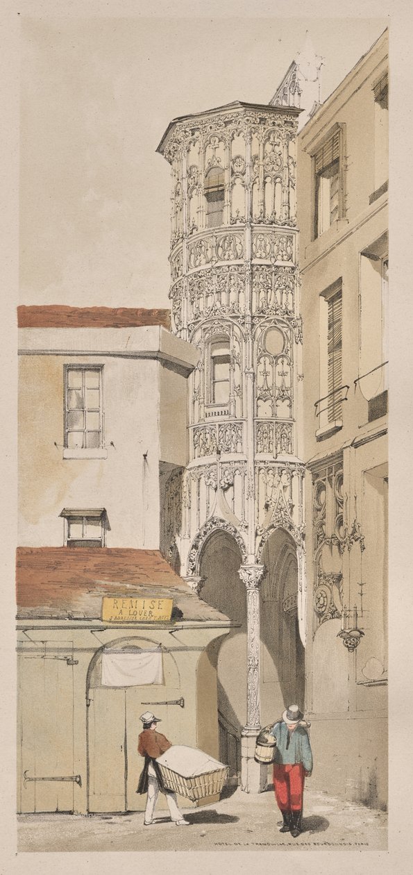 パリ、ゲント、アントワープ、ルーアンの絵のように美しい建築物: Hotel de la Tremouille, Rue des Bourbonnois, Paris 作： トーマス・ショッター・ボーイズ