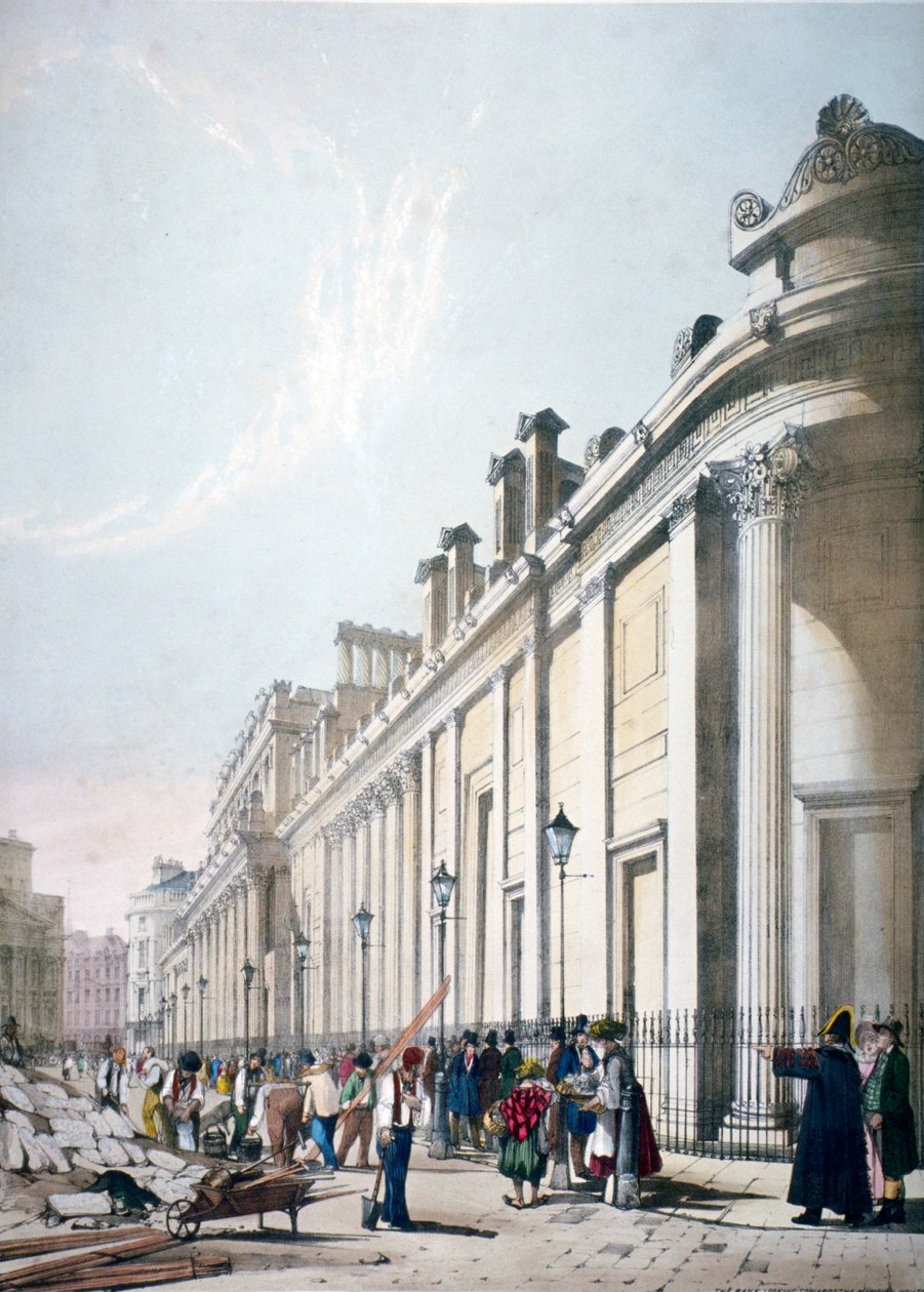 ロンドン市のイングランド銀行の眺め、1842 年 作： トーマス・ショッター・ボーイズ