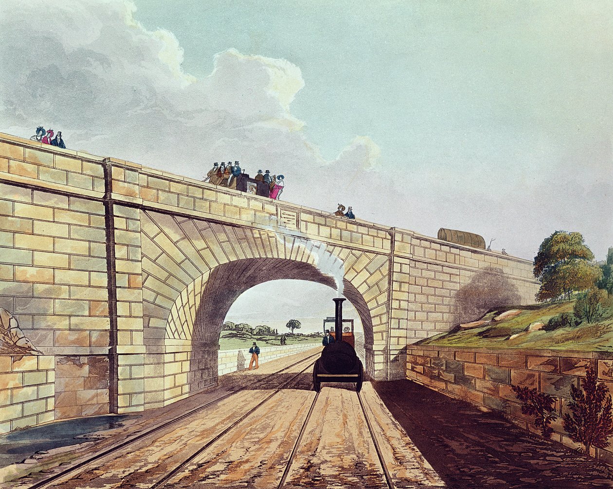 レインヒルブリッジ、「リバプールとマンチェスター鉄道」からのプレート12、ヘンリーPyall（1795-1833）、パブによって刻まれました。 Ackermann und Co.、1833 作： トーマス・タルボット・ベリー
