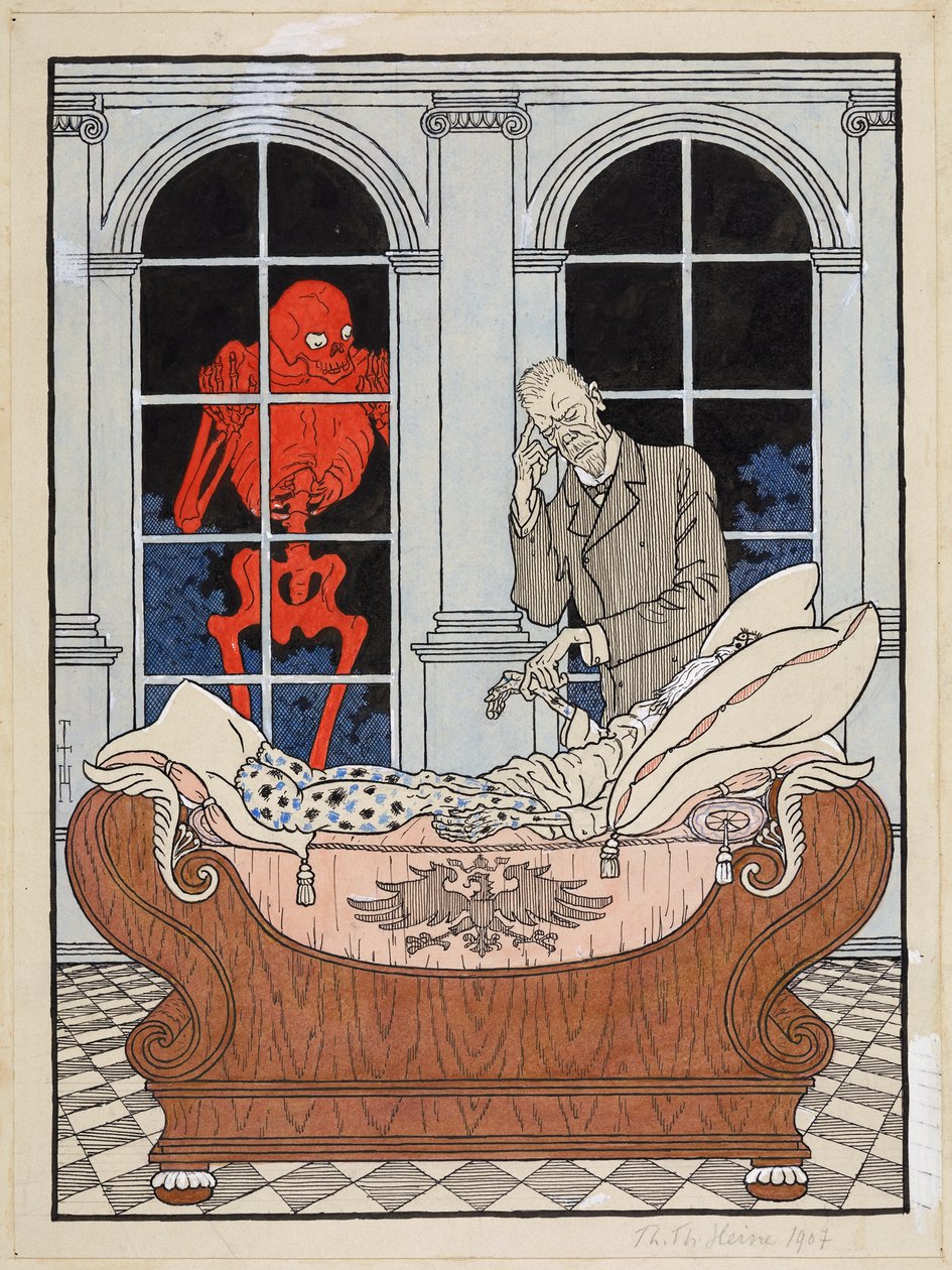 瀕死の帝国議会；Simplicissimus XV/49、1911年 作： トーマス・セオドア・ハイネ