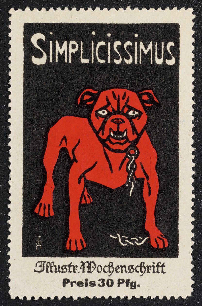 Reklamemarke "Simplicissimus 30 Pfg." 作： トーマス・セオドア・ハイネ