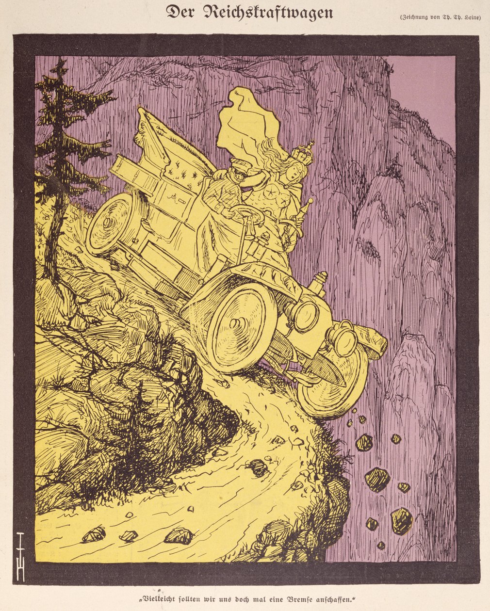 The Car of the German Empire driven by Wilhelm II (1859-1941) illustration from the cover of 