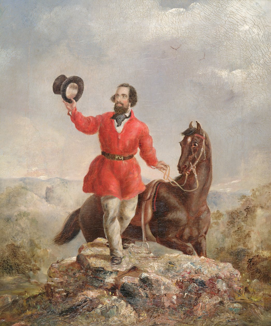 EH Hargraves、オーストラリアの金の発見者、1851年 作： トーマス・ティルウィット・バルコム