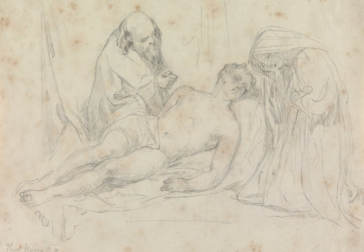 The Death of - William Etty R.A. による設定 作： トーマス・ユーウィンズ