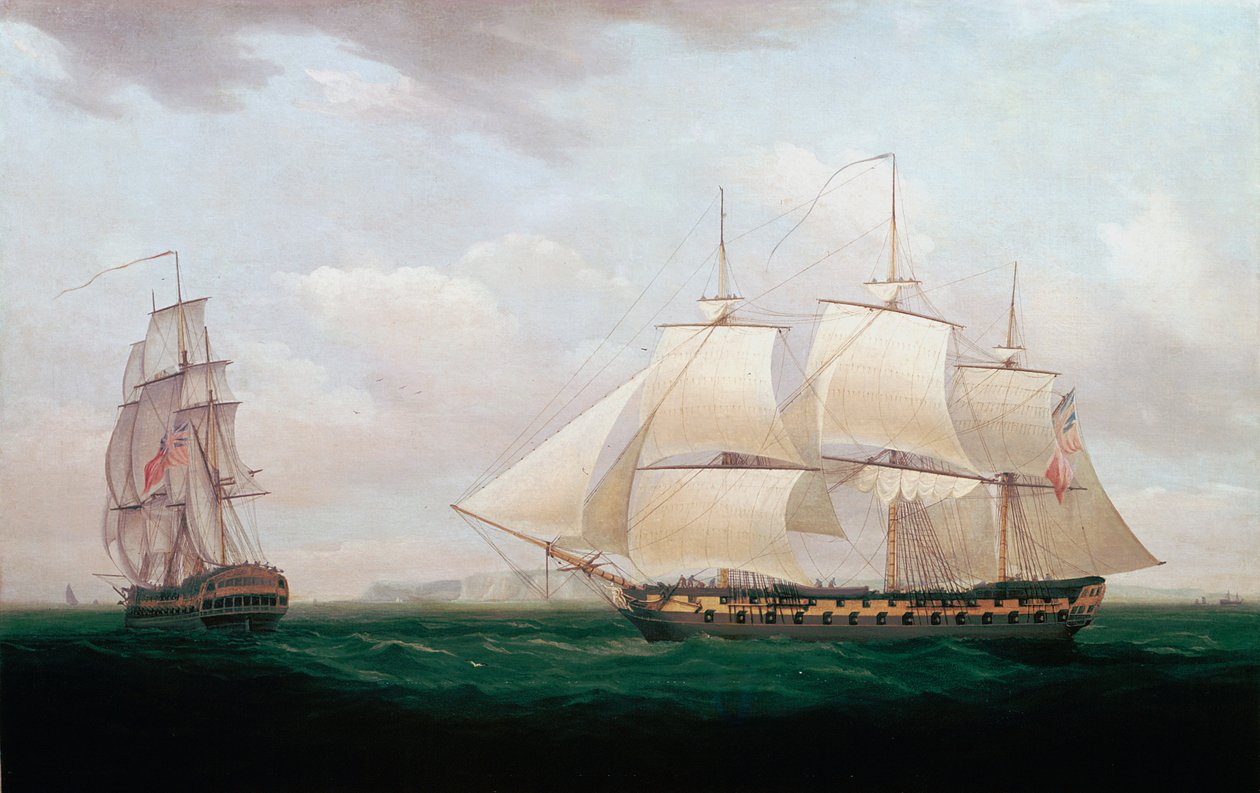 沿岸沖の2人の東インド人、トーマスウィットコム、c1850 作： トーマスウィットコム
