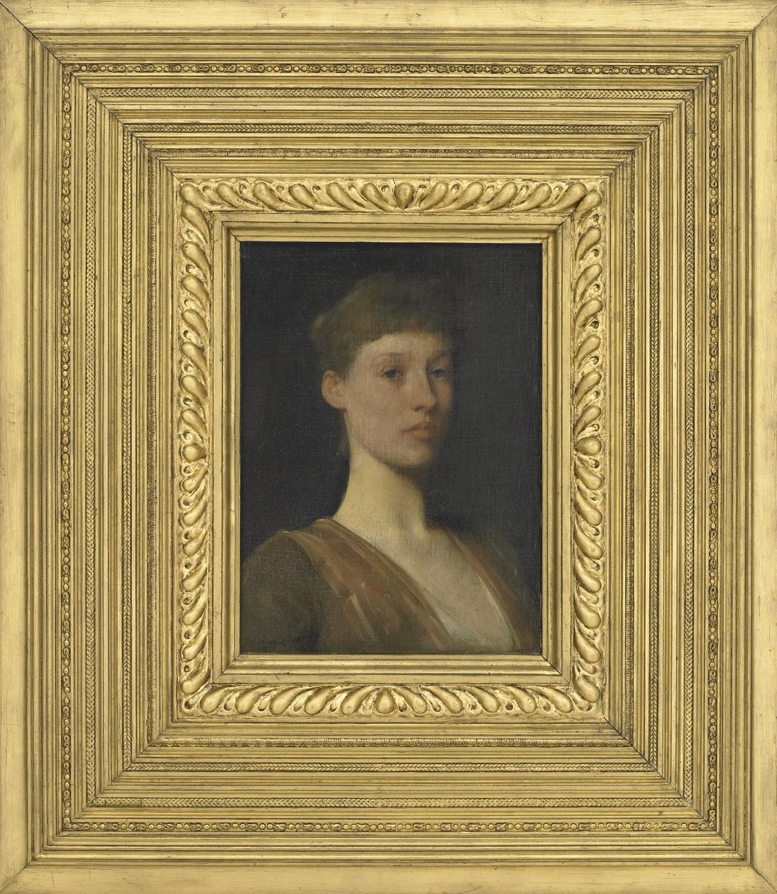 若い女の子の肖像画、1888 作： トーマス・ウィルマー・デューイング